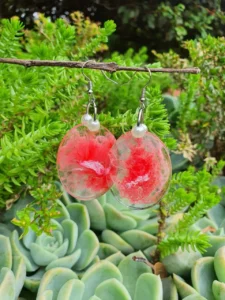 Pink Swirl Resin Earrings