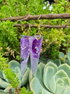 Purple Ice Resin Earrings