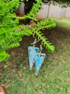 Blue Ice Resin Earings | Glacial Beauty Earings | Frosty Blue Earings | Icy Waters Earings