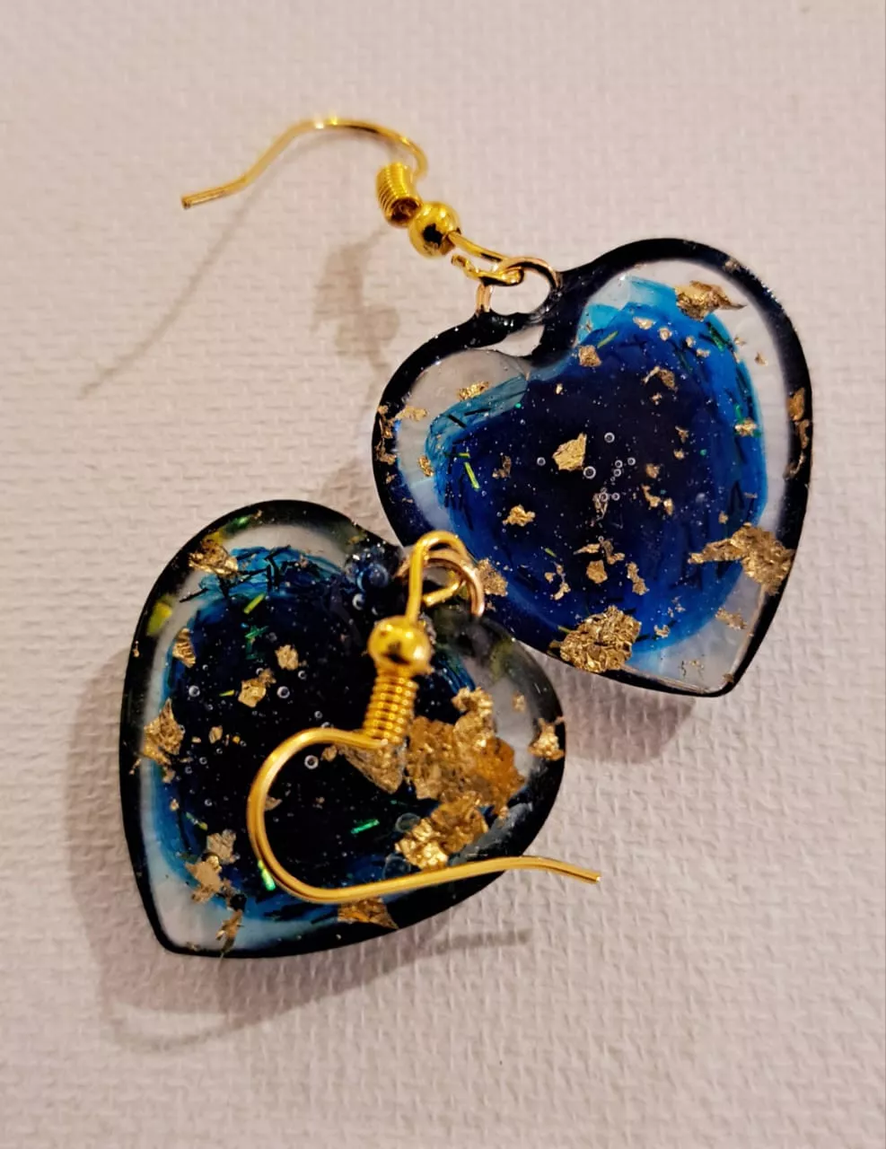 Small Resin Heart Earrings