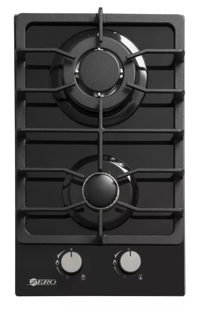 2 Burner Glass Top Gas Hob Battery Ignition