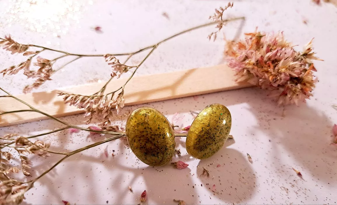 Oval Studs|resin Studs| Gift For Her|gift|studs. - Image 3