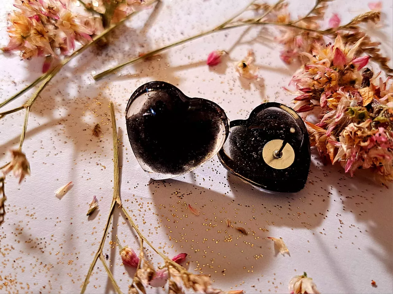 Resin Heart Studs|studs| Gift For Her|gift - Image 4