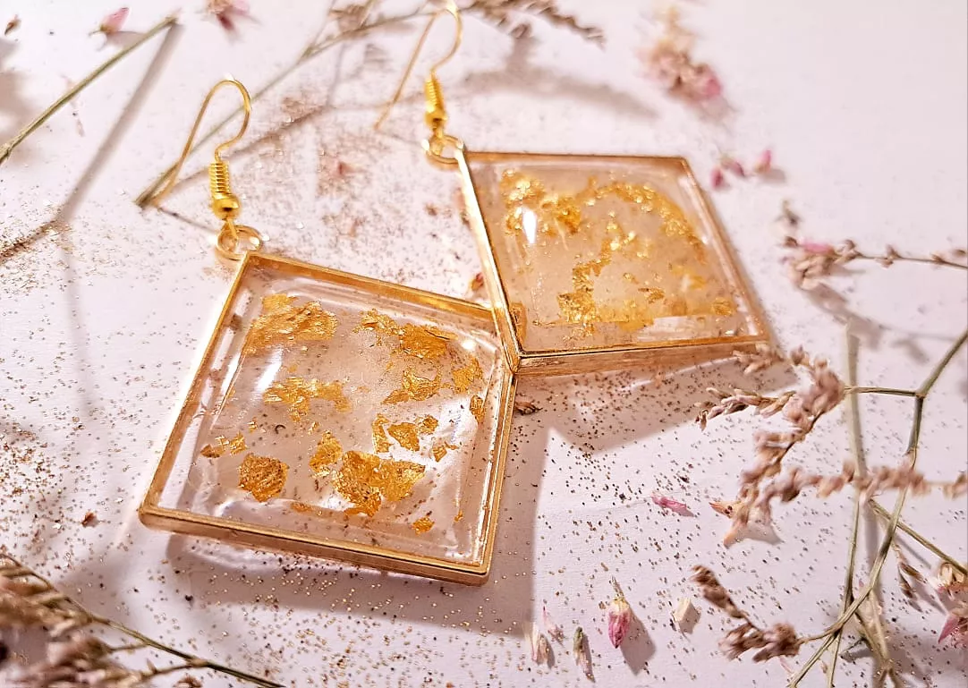 Golden Rhom Earrings - Image 2