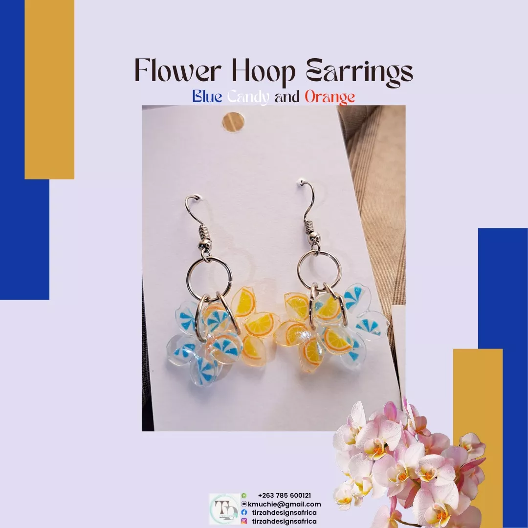 Flower Earrings| Hoop Earrings| Summer Earrings| Gift For Her| Resin Flower Earrings. - Image 6