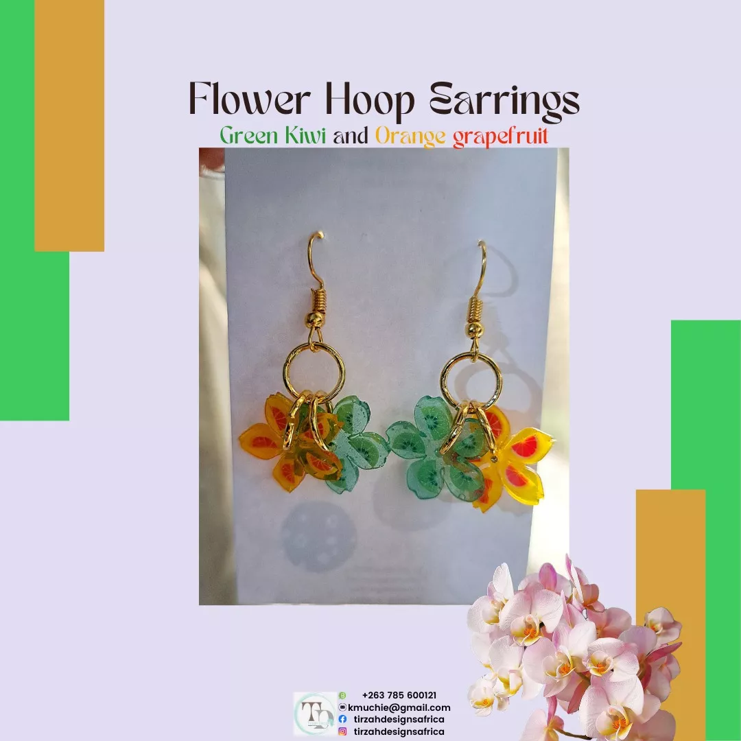 Flower Earrings| Hoop Earrings| Summer Earrings| Gift For Her| Resin Flower Earrings. - Image 4