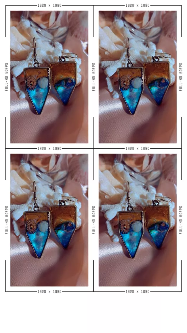 Ocean View Hoop Earrings| Hoop Earrings| Brass Earrings| Gift For Her| Resin And Shell Earrings. - Image 4