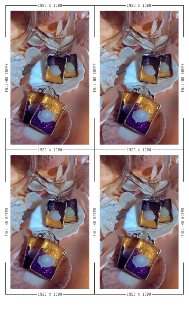 Gold Black/purple Sand Earrings| Hoop Earrings| Gift For Her| Shells And Resin - Image 5