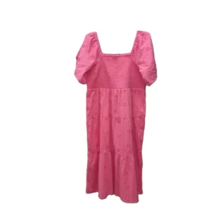 Tall Pink Broided Tiered Maxi Dress