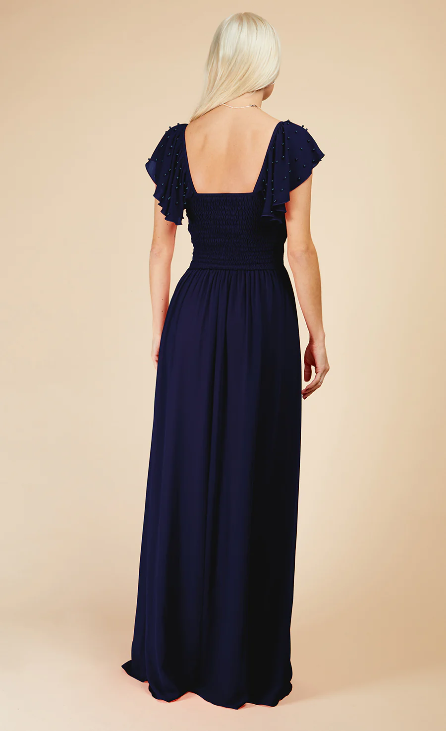 Little Mistress Bridesmaid Beaded Navy Maxi Dress - Womens - Blue - Size: 16 - Image 3