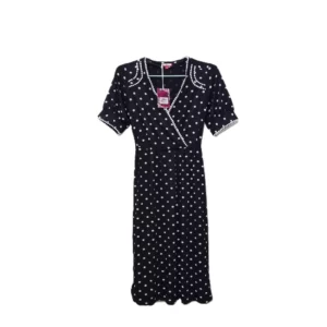 Women's Vintage V Neck Polka Dot Dress Casual Dress