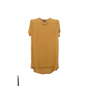 Women's Orange Crew Neck Round Hem Short Sleeve Shirt Dress size:16/18