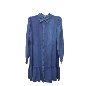 Tiered Denim Shirt Dress