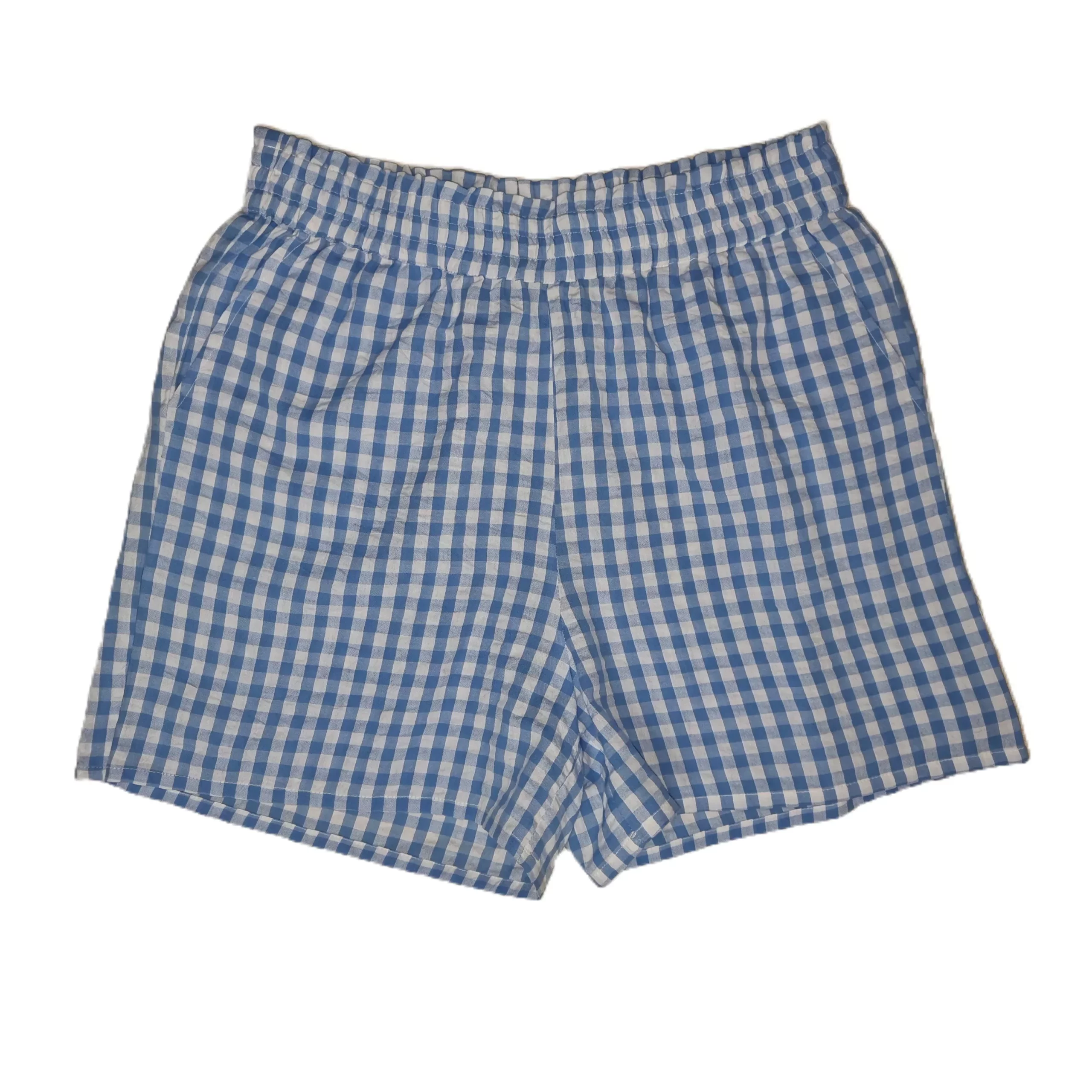 Ladies Blue/white Gingham Summer/ Lounge Shorts