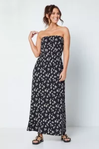 Black Daisy Bandeau Maxi Dress size:12&20