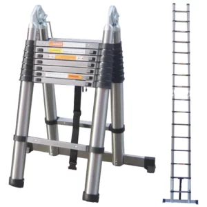 2.2+2.2m Folding Ladder,  Aluminum Telescopic & Foldable Extension A-shape Ladder