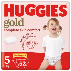 Huggies Gold Size 5 (12-17kg) 52 Disposable Nappies Jumbo Pack