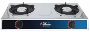2 Plate Gas Stove Burner, Steel Glass - Gm-sgs3012