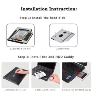 Sata Hard Drive Caddy, Universal 12.7 Mm Sata To Sata 2nd Ssd Hdd Hard Drive