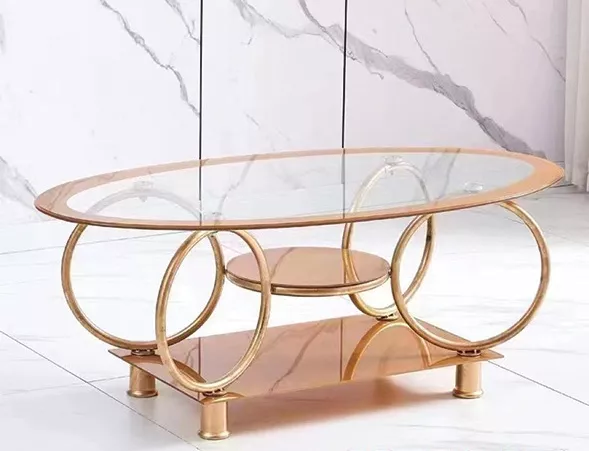 Round Organizer Coffee Table Glass Top Nordic Fashionable Work Coffee Table