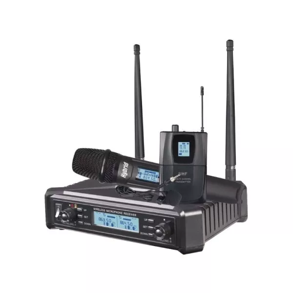 Hybrid Michyb077g-dv Dual Cordless Microphone Set - Handheld + Lapel - Audio