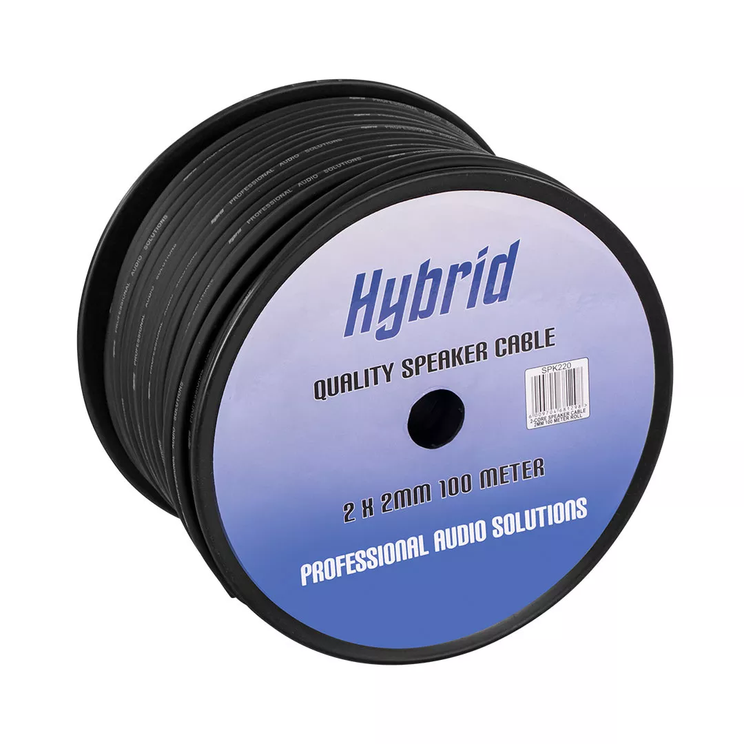 Hybrid Speaker Cable 2x2mm 100m Roll