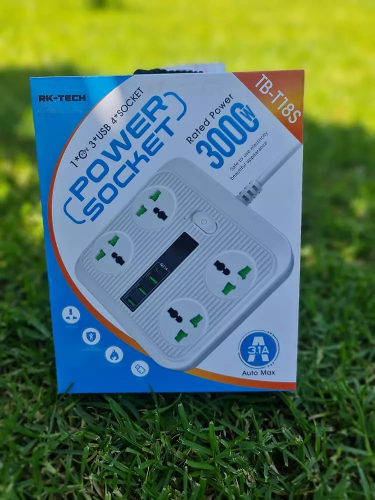 3-usb, 4-socket Power Socket Adapter T18s