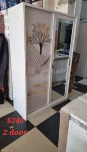 2 Door Sliding  Metal Wardrobe