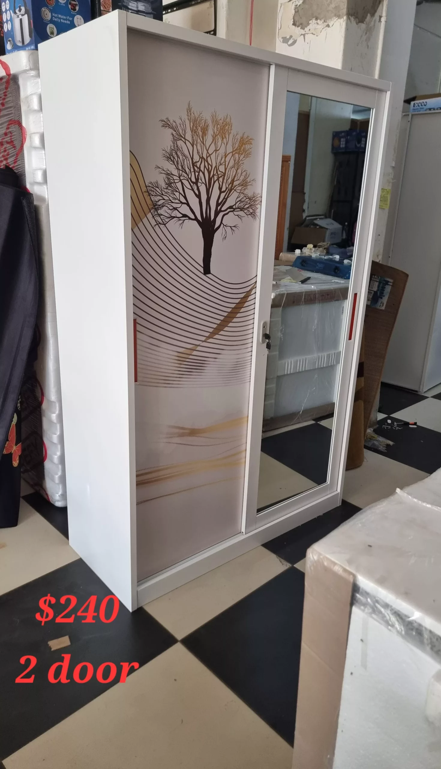2 Door Sliding Metal Wardrobe
