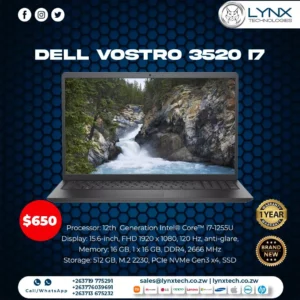 Dell Vostro 3520 Core I7 12th Gen| 16gb Ram| 512gb Ssd|15.6"