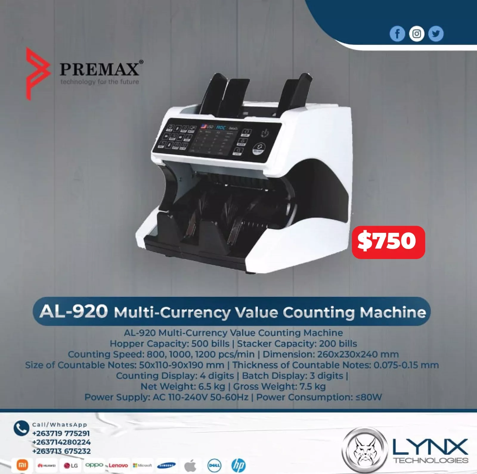 Premax Pm Vc110 Money Counter