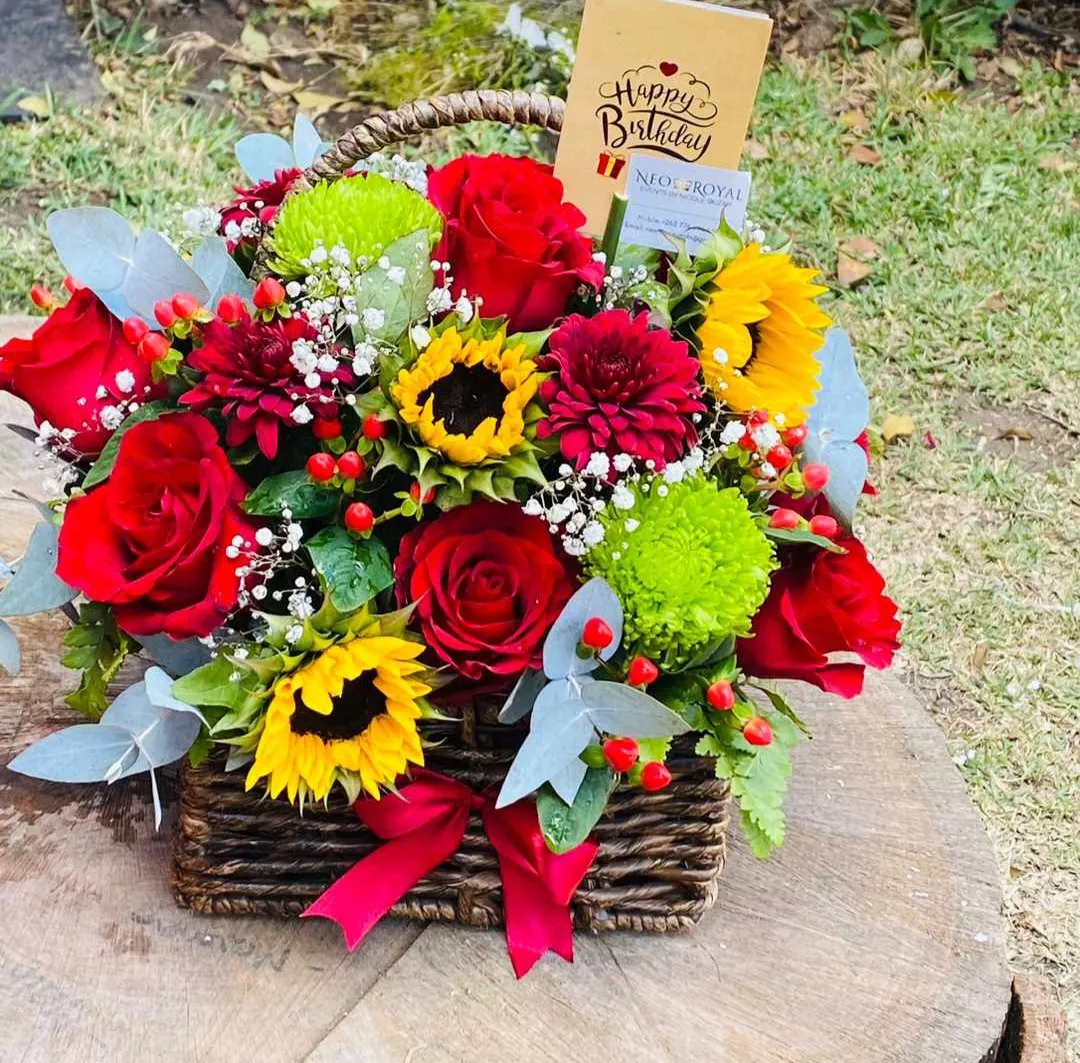 Birthday, Anytime Basket Flower Arrangement - Image 6