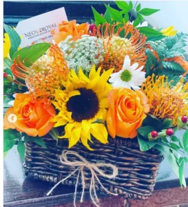 Birthday, Anytime Basket Flower Arrangement