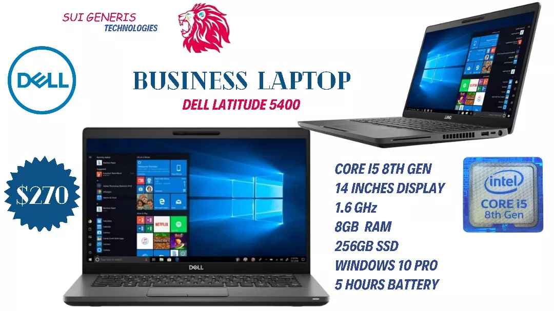 Dell Latitude 5400 Intel Core I5 8th Gen 14.0 Inches Screen Display 256gb Ssd 8gb Ram