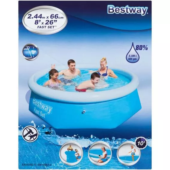 Bestway Fast Set 2.44m X 66cm Pool Ground Swimming Pool - Image 2
