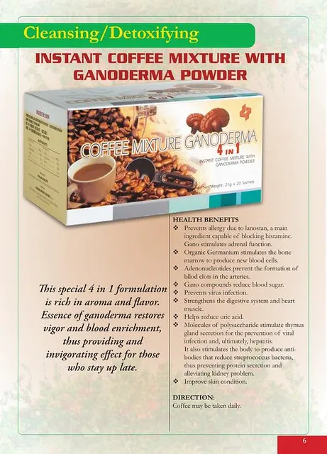 Instant Coffee Mixture With Ganoderma Powder