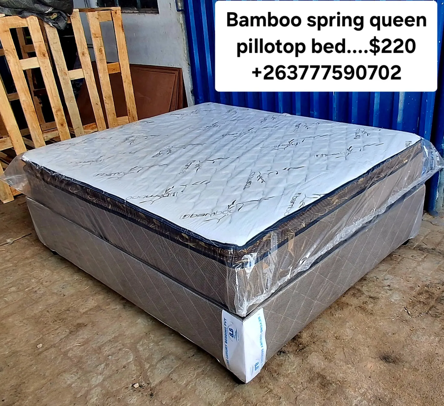 Bamboo Spring Queen Pillotop Bed - Image 2