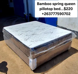 Bamboo Spring Queen Pillotop Bed