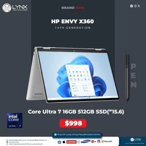Hp Envy X360 2 In 1 15t-fe100 Laptop, Core Ultra 7 14th Gen, 16gb Ram, 512gb Ssd, Hp Usb-c Pen, W 11